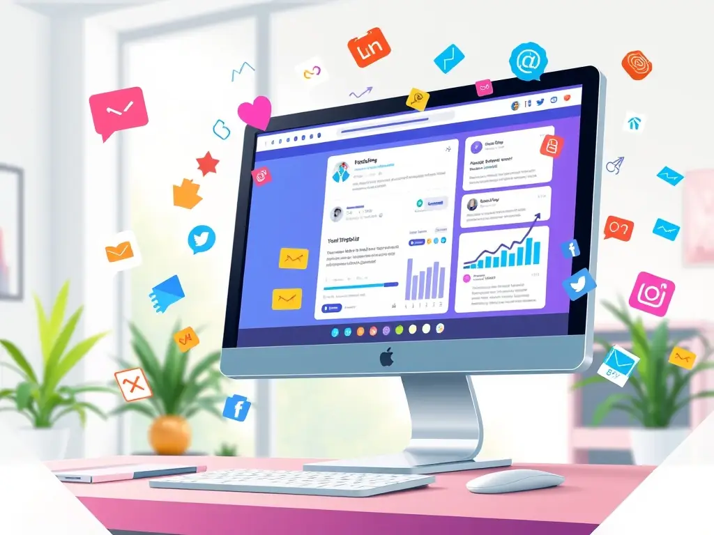 A high-quality image showcasing a social media campaign with visually appealing graphics and engaging content, reflecting Nalora Productions LLC's expertise in social media content creation.