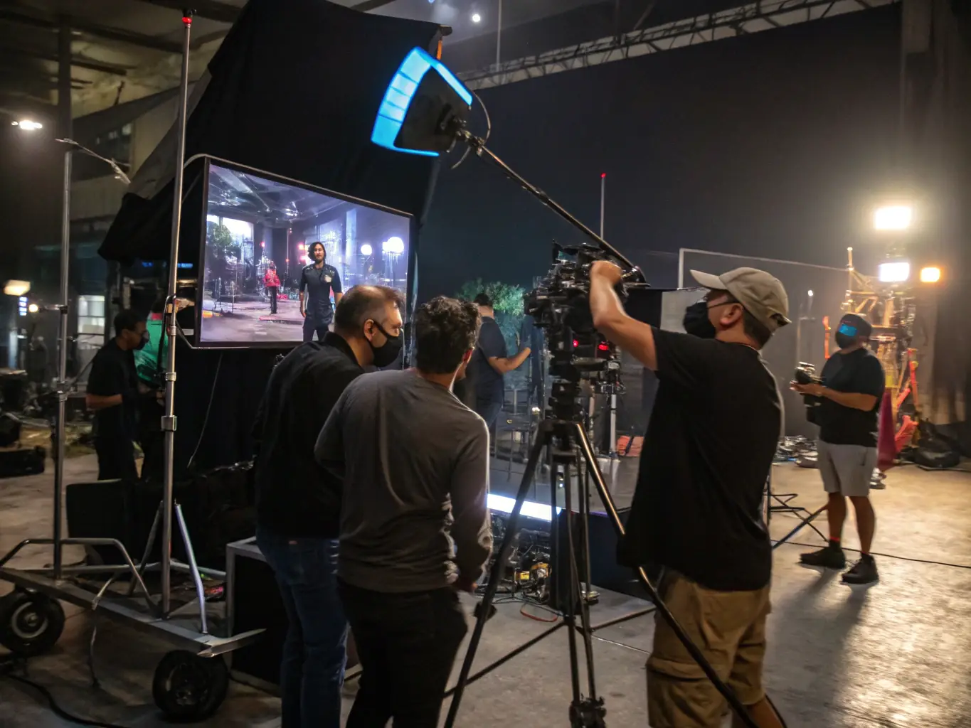 A dynamic video showcasing the behind-the-scenes process of a high-end video production shoot for a luxury brand, highlighting the equipment, crew, and creative direction involved.
